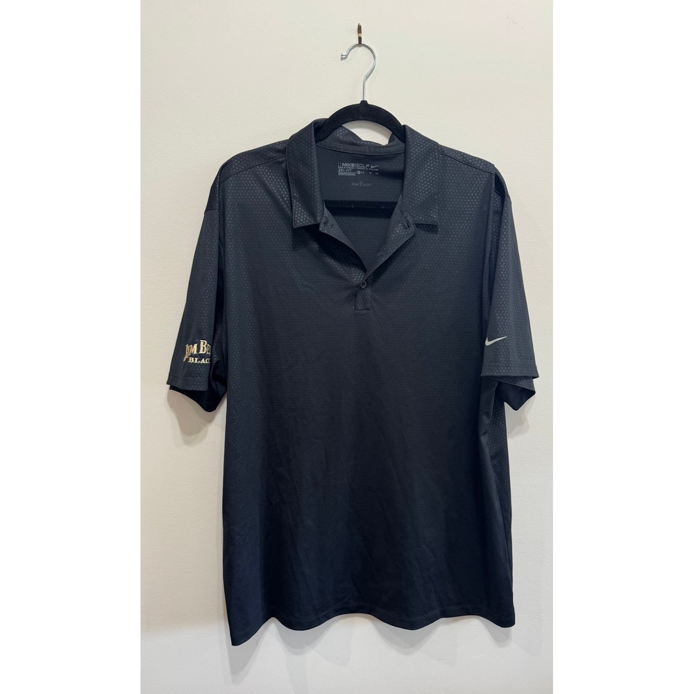 Nike Golf Dri-FIT Polo Shirt Mens XL Black Jim Beam Black Embroidered Logo